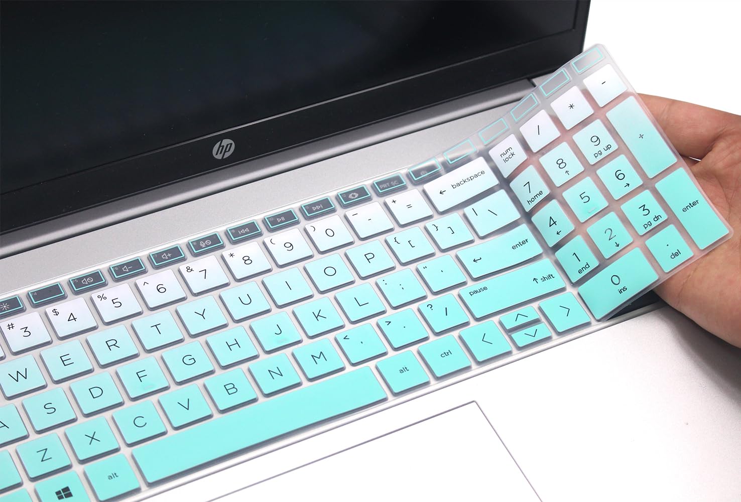 Keyboard Skin Compatible for HP Laptop 15t 15z 17t 17z 15-fc 15-fd 15-eg 15-er 15-eh 17-cn 17-cp 17z-cp000/cp300/cp200 17t-cn300/cn200/cn000 Series 17-cn3033cl 17-cp2033dx 17-cn0691ds (Ombre Mint)