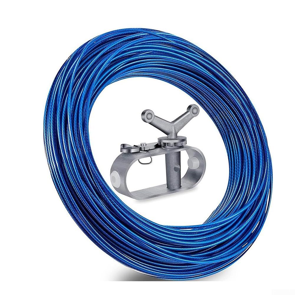 Kit de apriete de cubierta de piscina con cable de acero recubierto de plástico de 100 pies y tensor diseñado para una seguridad sólida y ajustable de piscinas sobre el suelo
