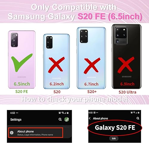 Miniatura 2 de Likiyami Funda 3 en 1 para Samsung Galaxy S20 FE 5G4G con corazón para mujeres y niñas, bonita estética femenina de lujo, bonita con soporte de