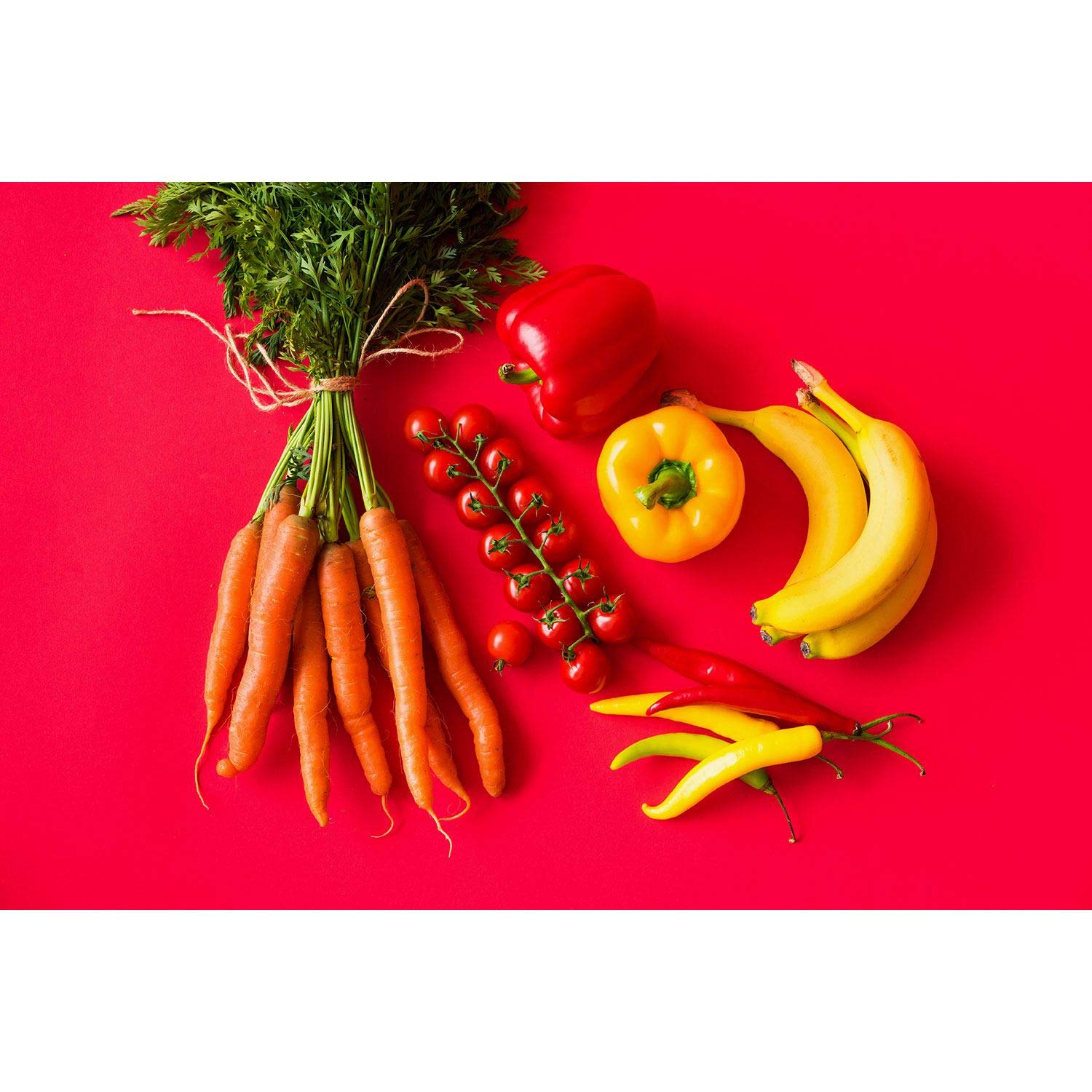 Carottes tomates poivrons piments grand poster mural rouge - 3