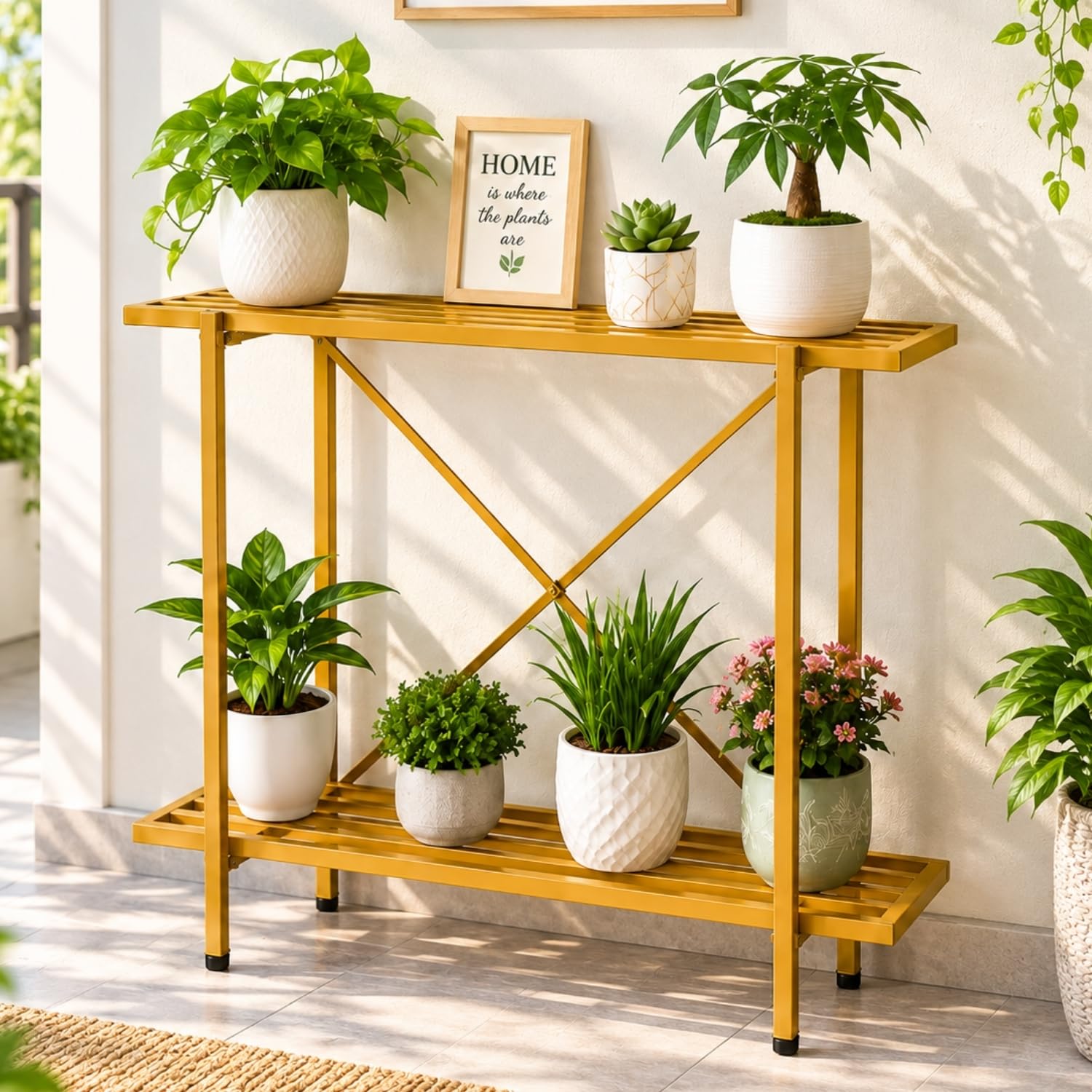 Adam Plant Stand - 2 Tier Iron Flower Pot Stand -13