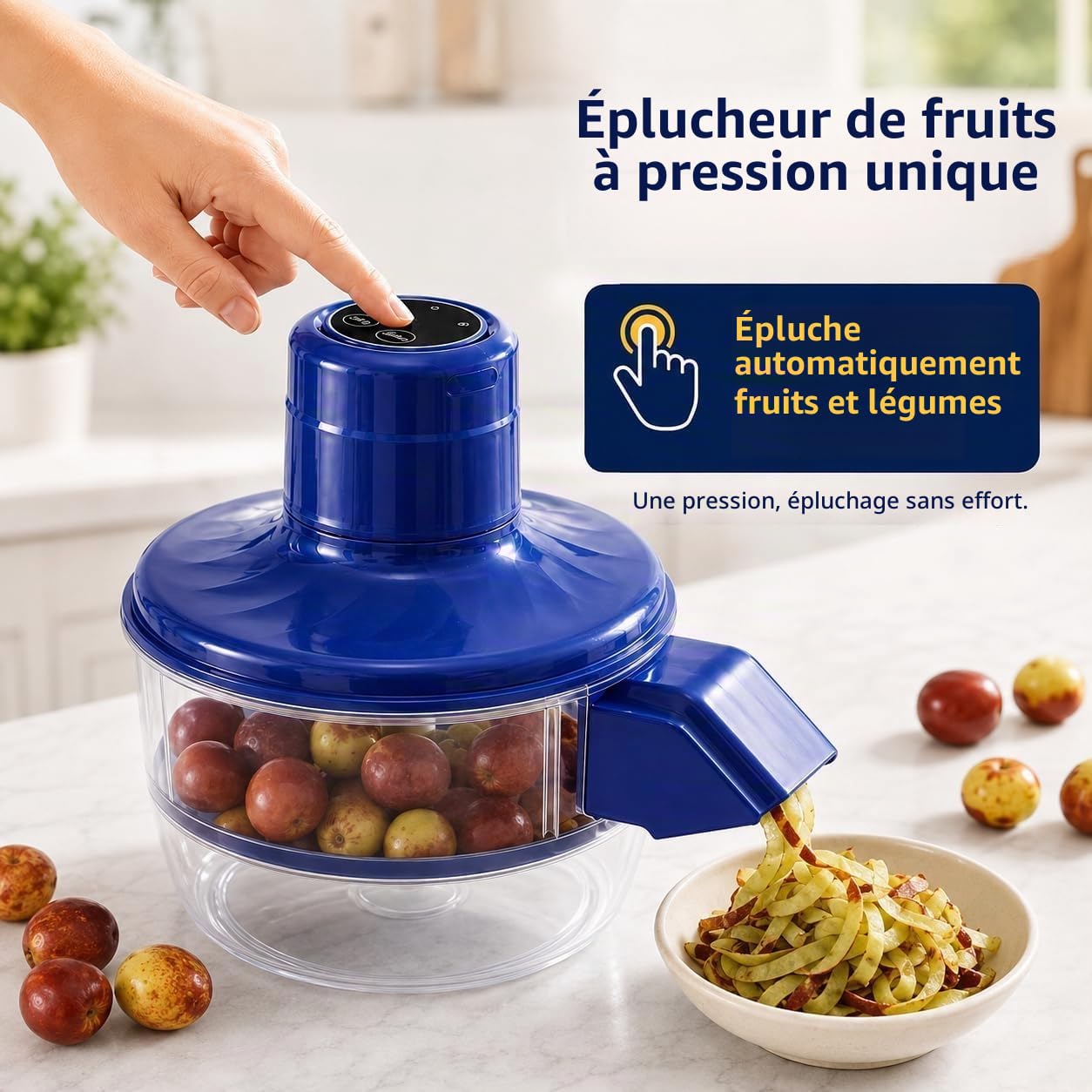 Éplucheur électrique rechargeable automatique pour raisins et ail