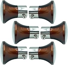 JKC SS Wooden Finish Curtain Brackets, Curtain Knobs Set, Curtain Rod End Cap (Brackets - 6 Pcs)