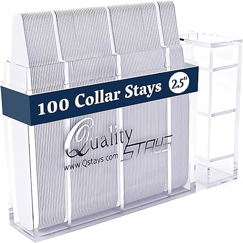 100 estancias de plástico para camisas de vestir para hombre, insertos de cuello de camisa de plástico, estancias de cuello de plástico para