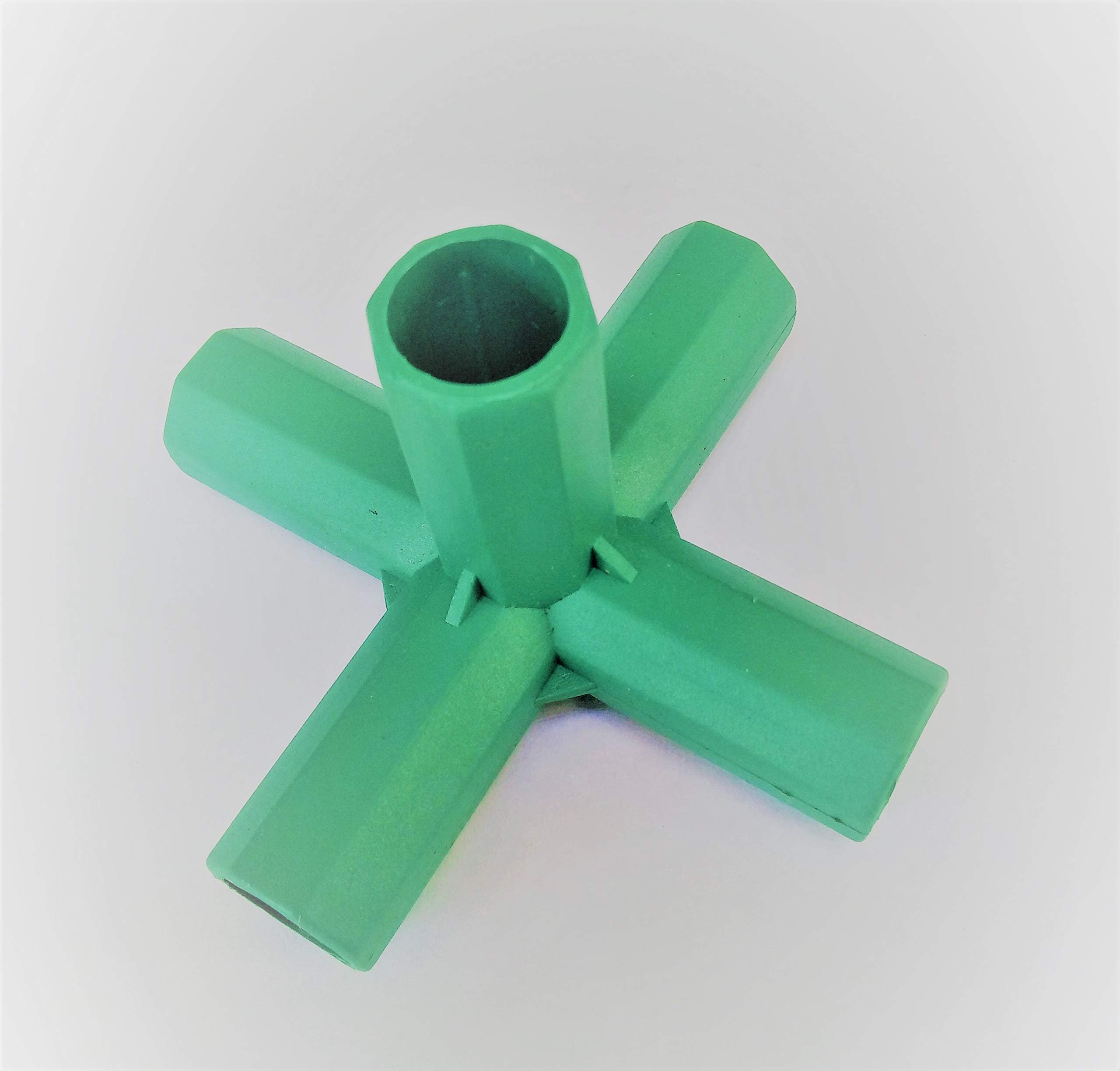 easynets 16mm Plastic Coated Canes and Accessories. Perfect for making your own kind of Garden Framework, Supports, Cages, Fencing. (5 Way Support Connector (Pack of 4))