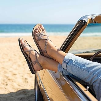 Plaka Women's Rubber Flat Summer Sandals