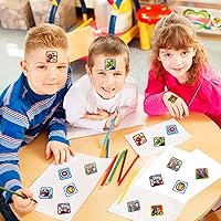 Vista 5 de 2 Pack Roll Stickers Kids Sticker, 20 Designs,400 Pcs Self Adhesive Label 1-1/2 Inch Self Adhesive Label Roll Stickers for Kids and Teacher