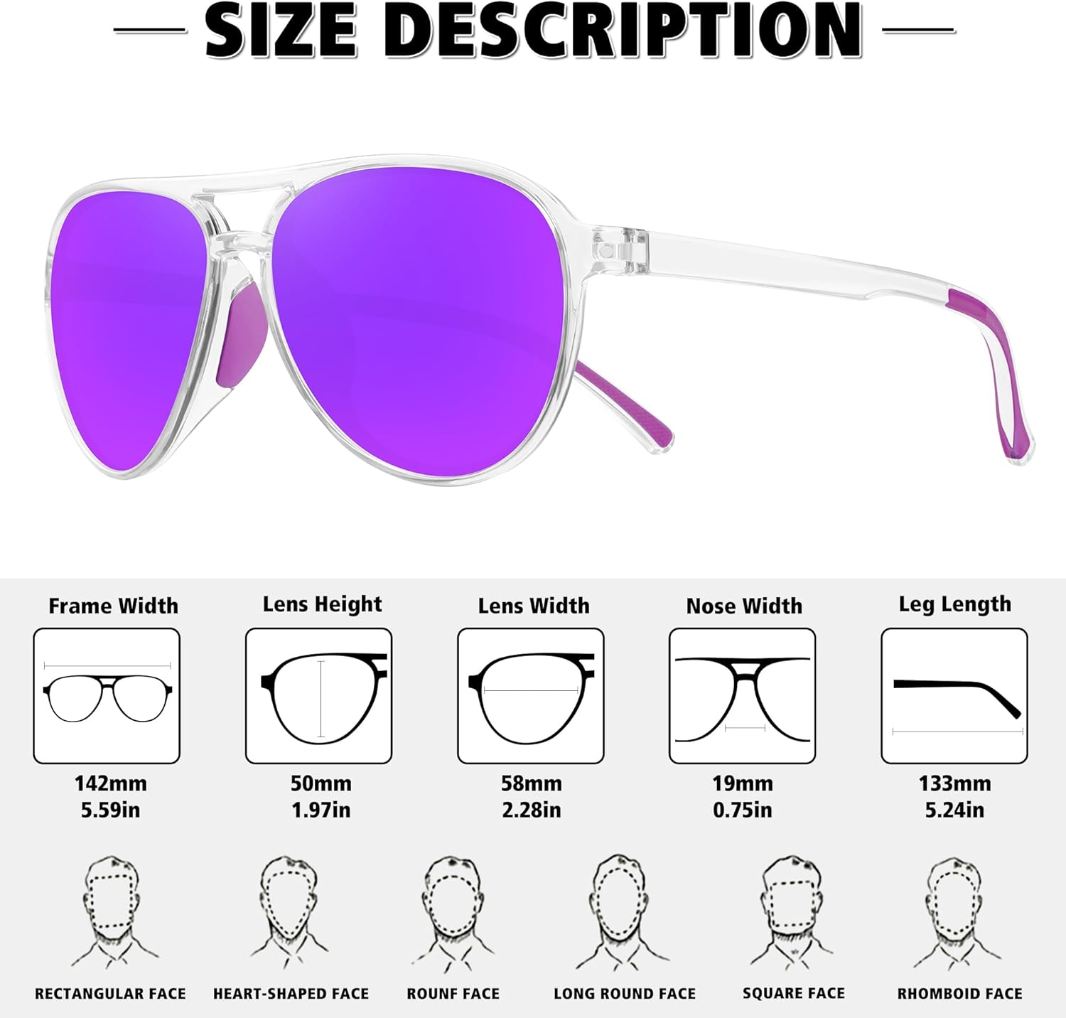 STORYCOAST Polarized Aviator Sunglasses for Men Women Classic Retro Aviators Sports Driving Running Sun Glasses - Image 5