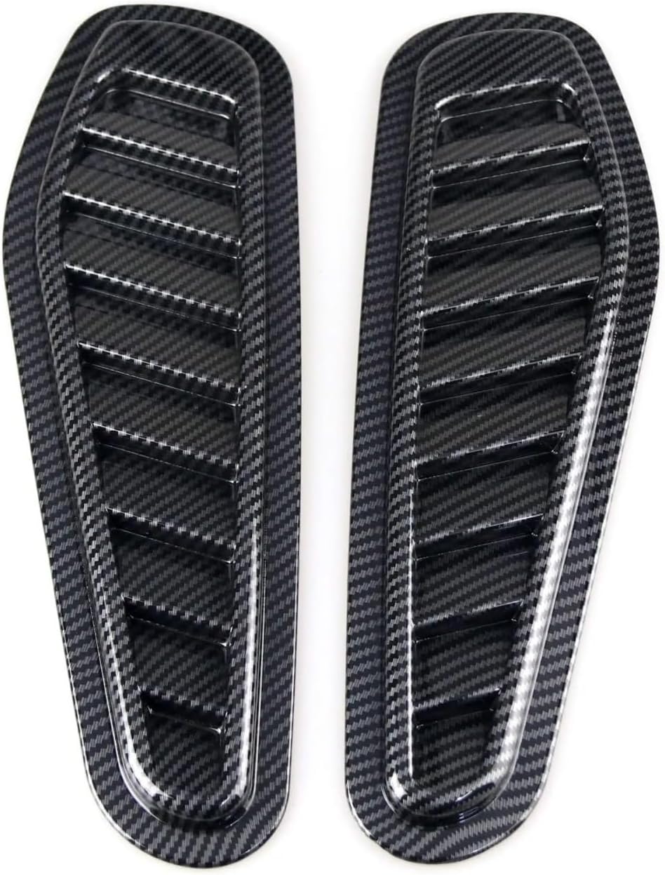 Universal Carbon Fiber Car Air Flow Intake Decorative Scoop Bonnet Vent Hood Cover Auto Exterior Accessories(Black)
