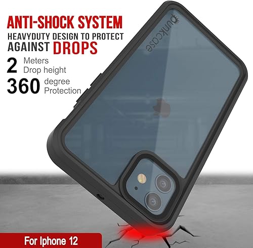 Miniatura 6 de Punkcase Funda impermeable diseñada para iPhone 12 Serie Extrema Ajuste delgado Certificado IP68 A prueba de nieve Funda blindada con protector de