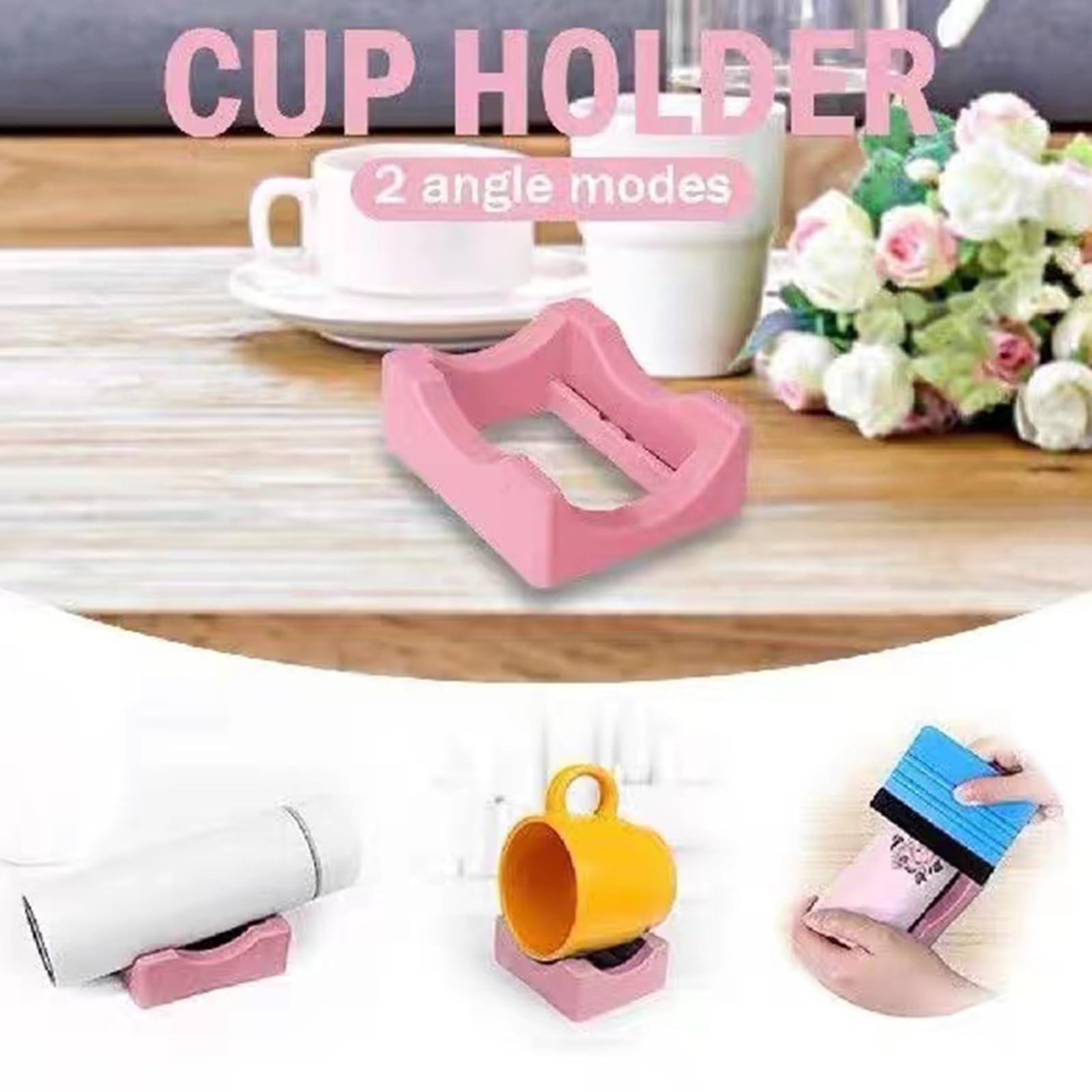 One Piece Space Saving Silicone Anti-Slip Tumbler Holder Stable Silicone Cup Cradle Non-Slip Sturdy Tumbler Cradle for Glass Arts and Crafts - Image 4