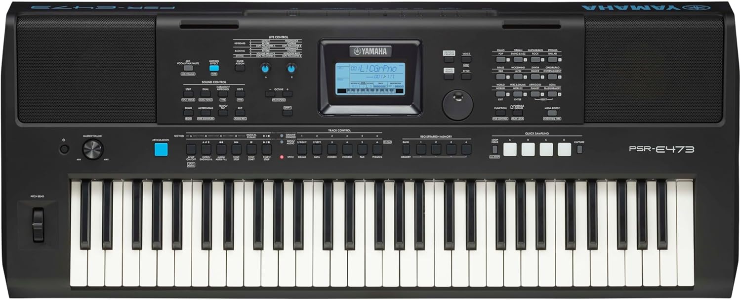 Top-down view of the Yamaha PSR-E473 Keyboard