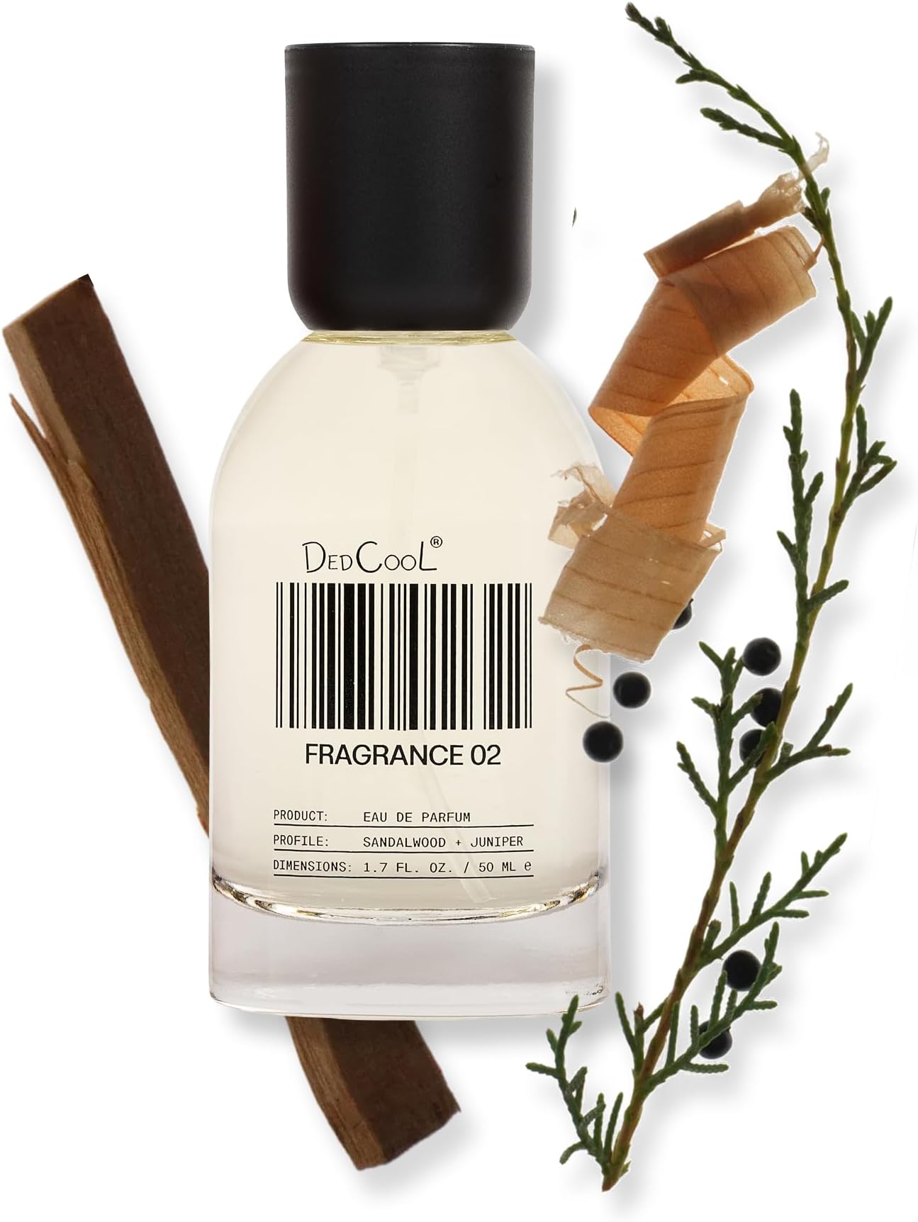 DedCool Eau de Parfum | Fragrance 02 | Sandalwood & Juniper Notes | Clean Unisex Fragrance | Non-Toxic, Vegan | 1.7 fl oz