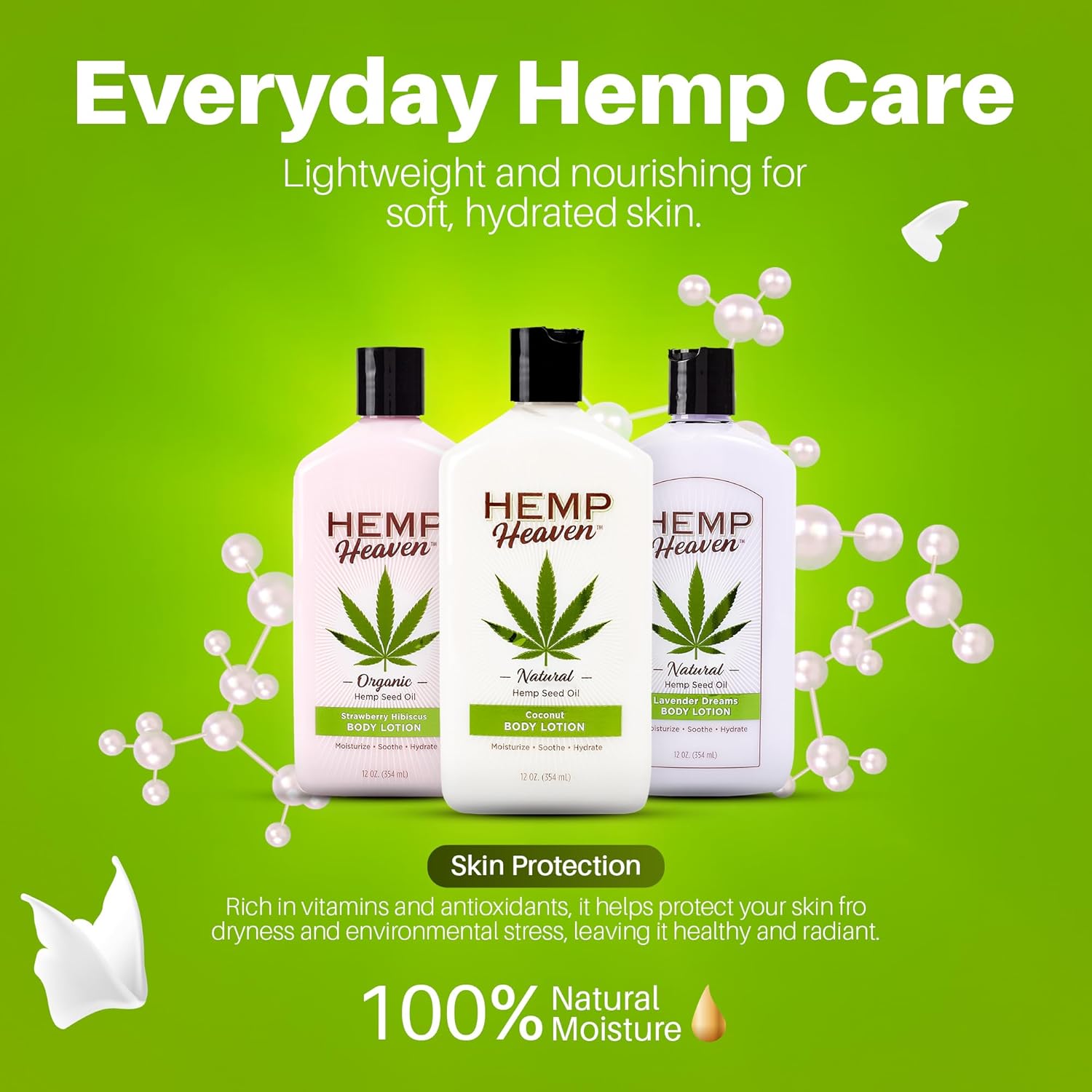 Hemp Heaven Hemp Lotion - Lotion Pineapple & Mango Scent - Natural Hemp Seed Oil, Paraben-Free, 12 oz, Made in USA, Nourishing for Men & Women, EWG Verified, Anti-Aging (Coconut) - Image 5