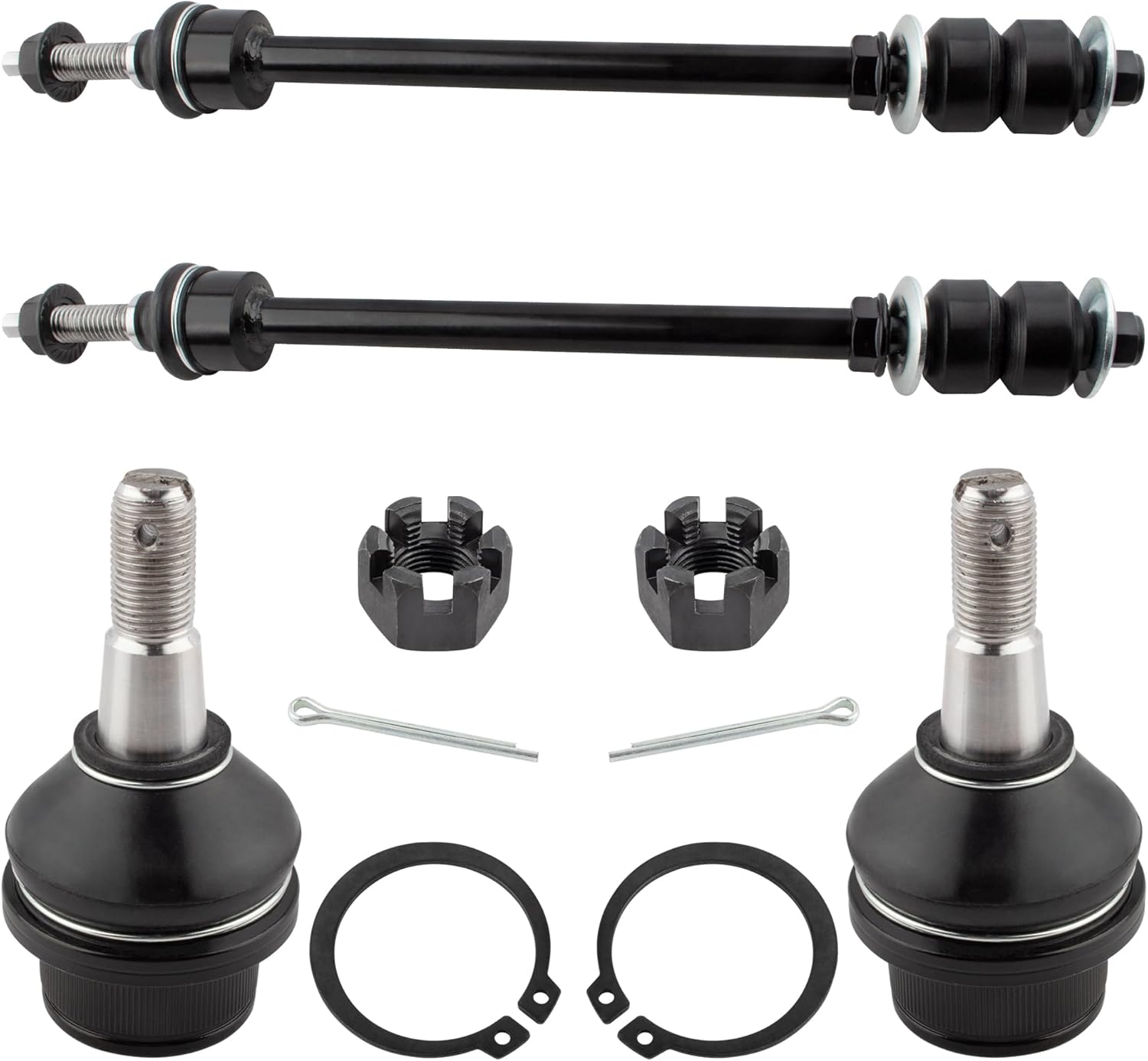 2Pcs Front Lower Ball Joints + 2Pcs Sway Bar End Links Fit For Dodge Ram 1500 2002-2005 4WD Replace# K7411 K7422