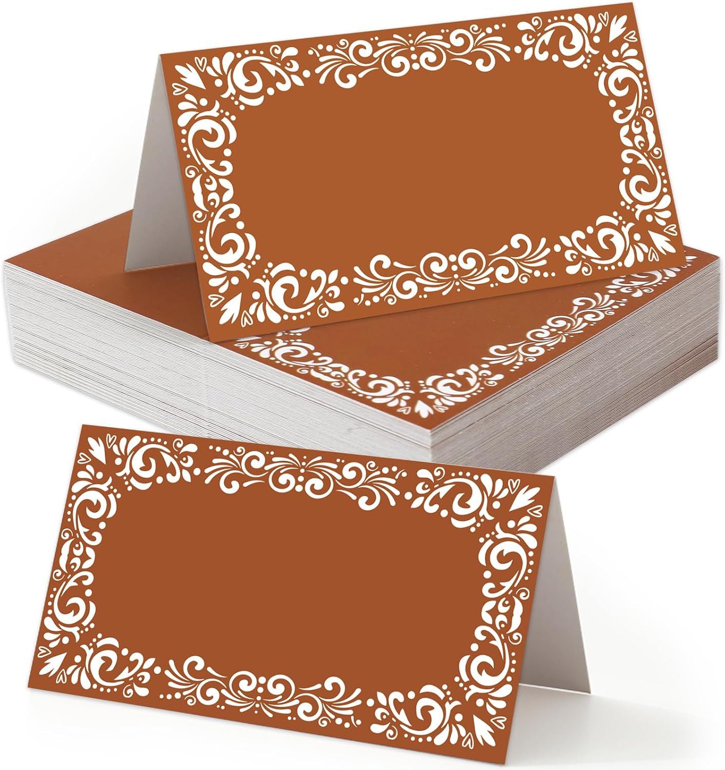 Whaline 100 Pcs Mexico Fiesta Place Cards Tent Name Cards 3.5 x 2 Inch Cielito Lindo Party Wedding Blank Seat Assignment Label Card for Baby Shower Mexican Themed Party Table Setting Supplies