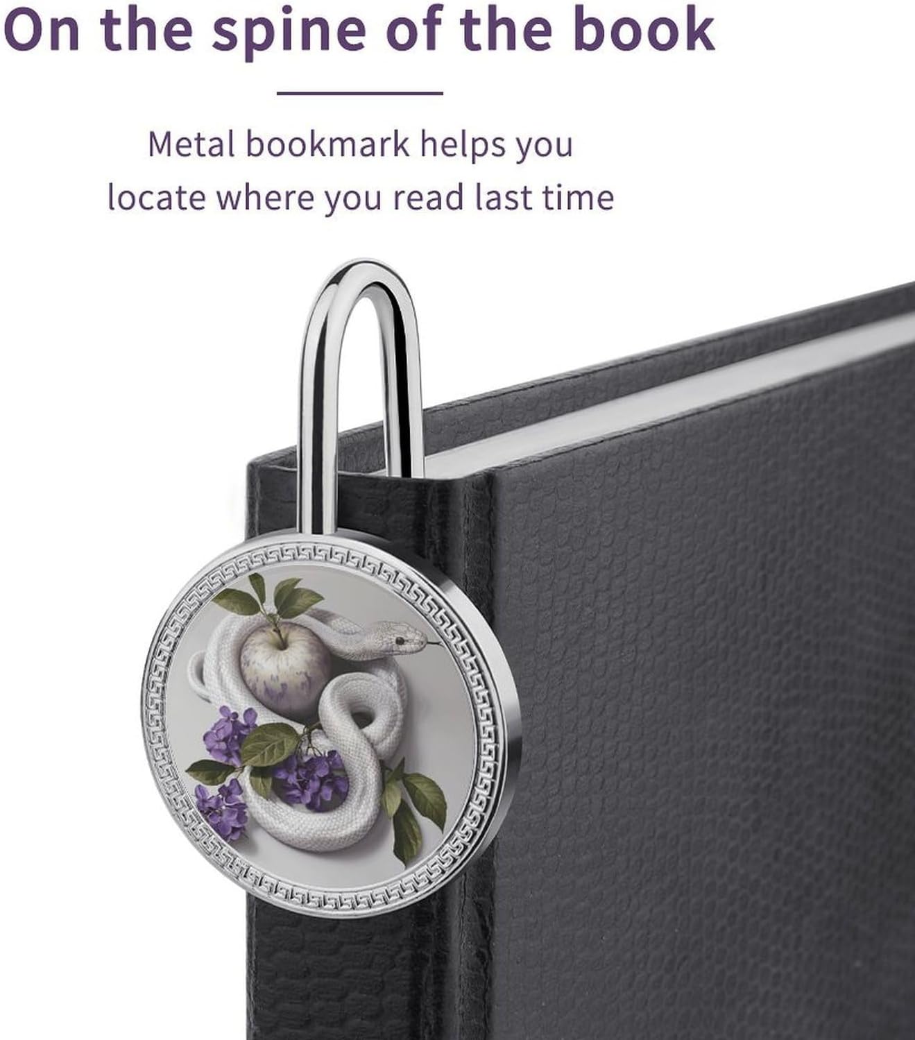 Decorative Metal White Snake Book Mark for Reading Lovers image 4