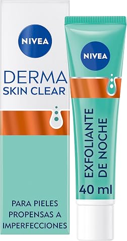 NIVEA Derma Skin Clear - Peeling Exfoliante de Noche - Con Ácido Salicílico, Glicólico y Niacinamida - Piel Renovada - Reduce las Manchas - Desobstruye los Poros - Piel con Imperfecciones - 40 ml