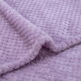 Fuzzy Blanket or Fluffy Blanket for Baby, Soft Warm Cozy Coral Fleece Toddler, Infant or Newborn Receiving Blanket for Crib, Stroller, Travel, Decorative (28Wx40L, XS-Lavender)
