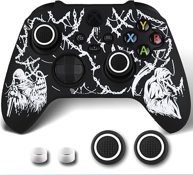 YoRHa Non-Slip Silicone Cover for Xbox Series X/S Controller with Thumbstick Caps x 2 & Sticker x 1Angel Death