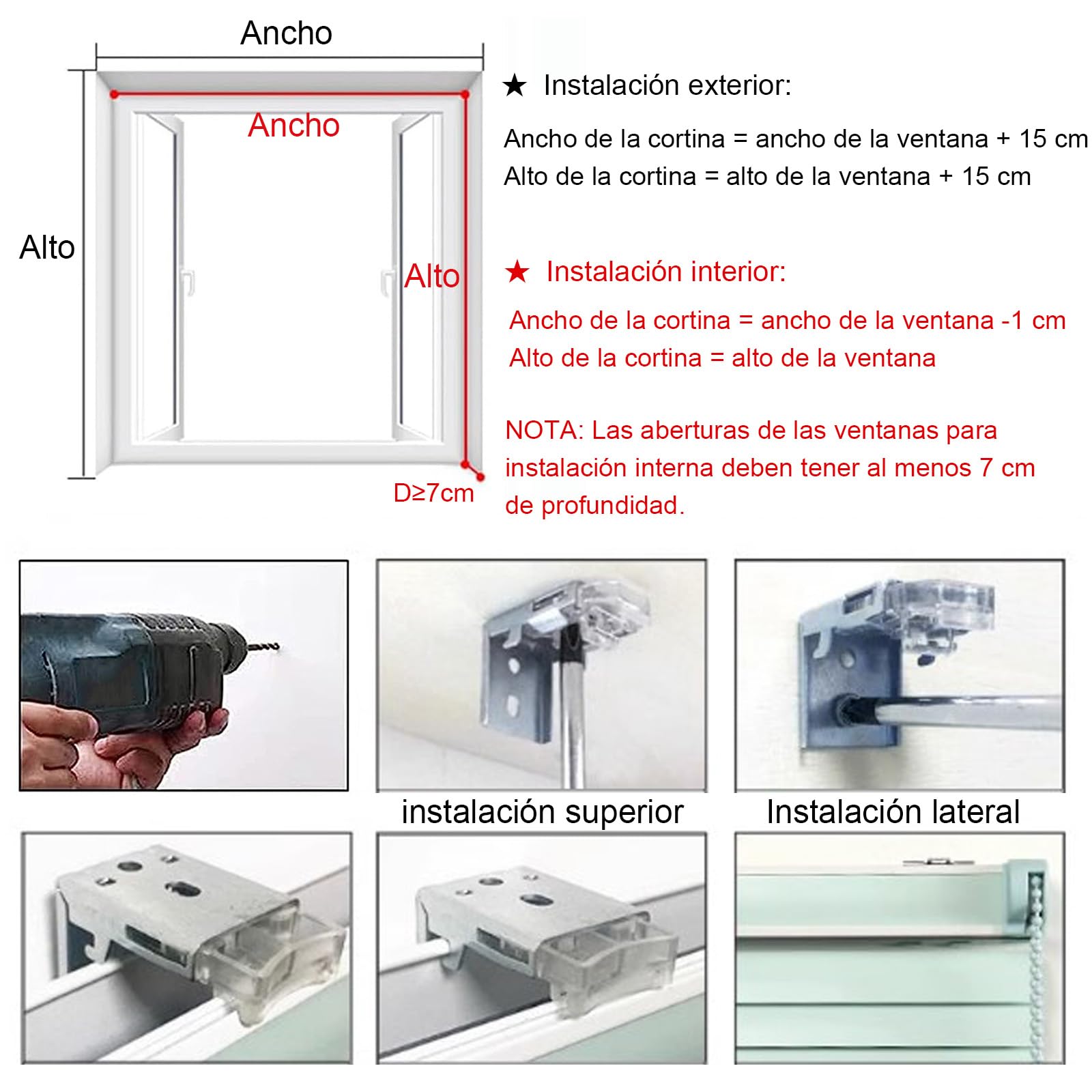 Persianas Venecianas de Aluminio,Estor Que Filtran la luz con Lamas de 25mm,Persianas de Interior para Ventanas y Puertas,Negro,Personalizable (125cm x 200cm)