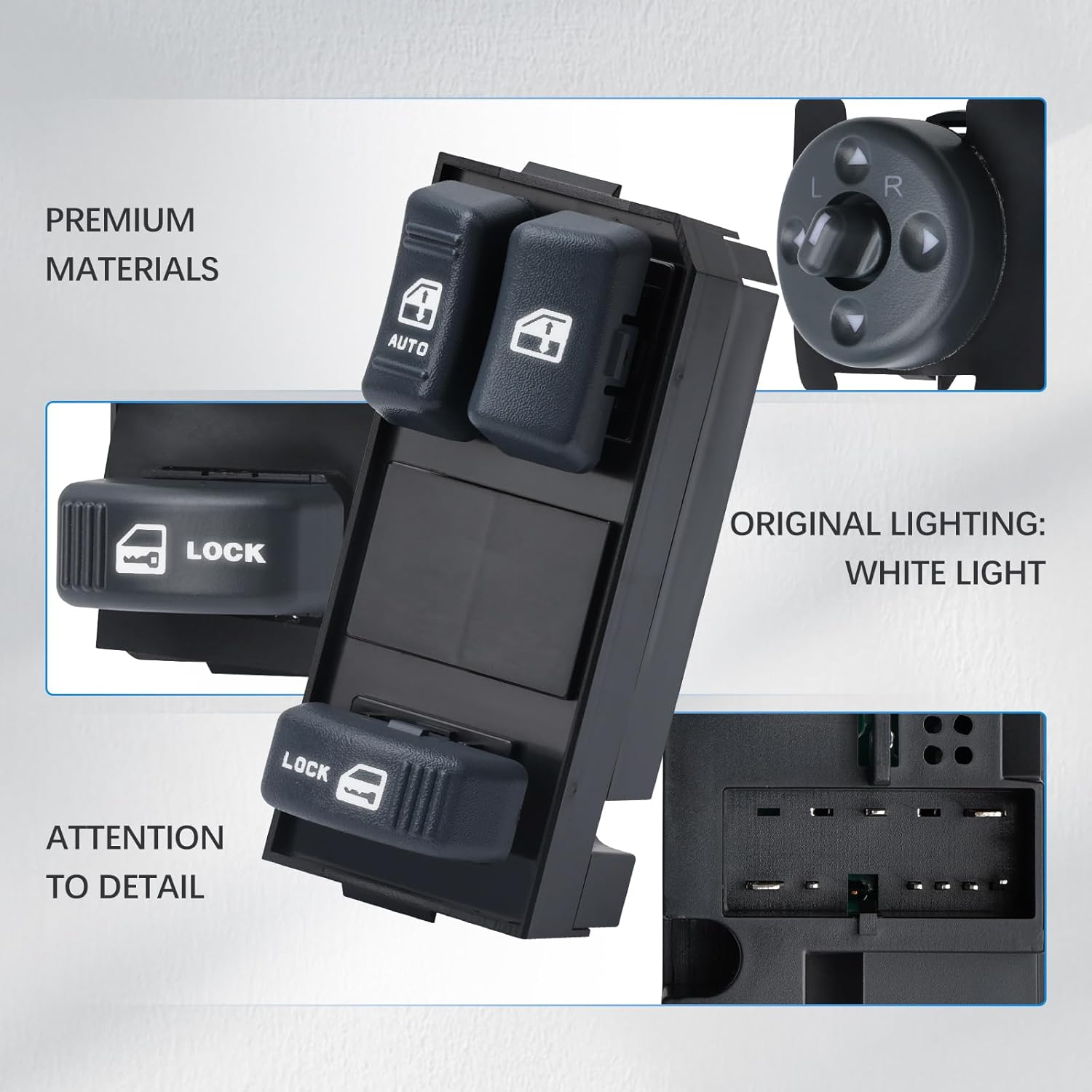 Master Power Window Switch Mirror Front Driver Passenger Side Compatible with 95-99 Chevy Blazer, Tahoe 96-97 GMC Jimmy 95-00 Chevy, GMC C1500 C2500 C3500,K1500 K2500 K3500 Replace OE 15151356