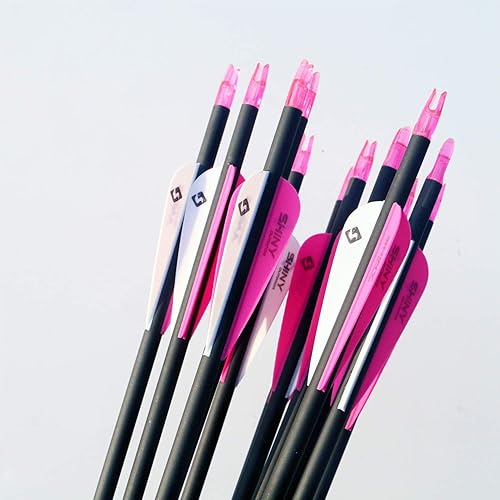 Miniatura 13 de Flecha de carbono de 30 pulgadas con puntas extraíbles para arco compuesto y recurvo (paquete de 12 unidades)