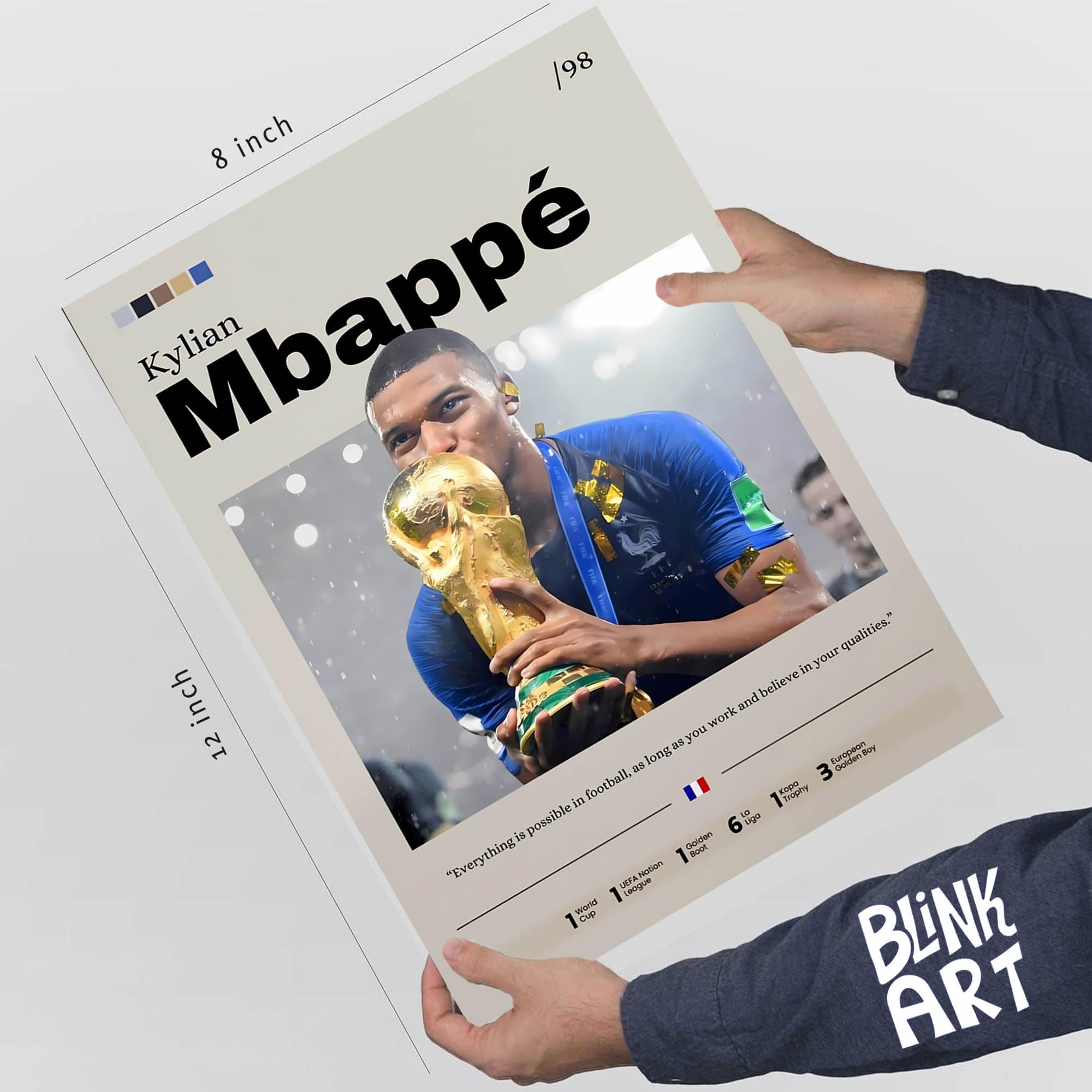 Kylian Mbappe Football Poster - Framed Wall Art -5