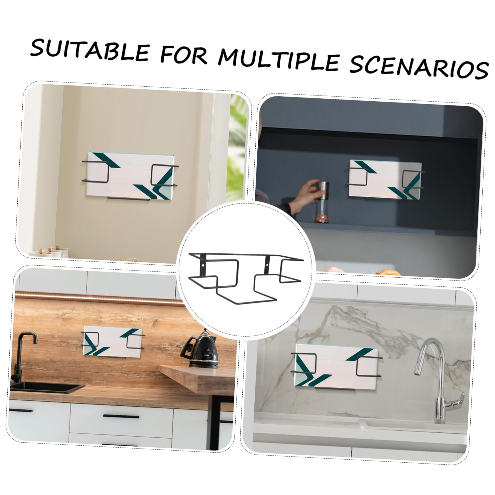 6piezas Organizador De Guantes y Pañuelos De Metal Negro Soporte De Pared para Caja De Guantes Dispensador De para Mantener El
