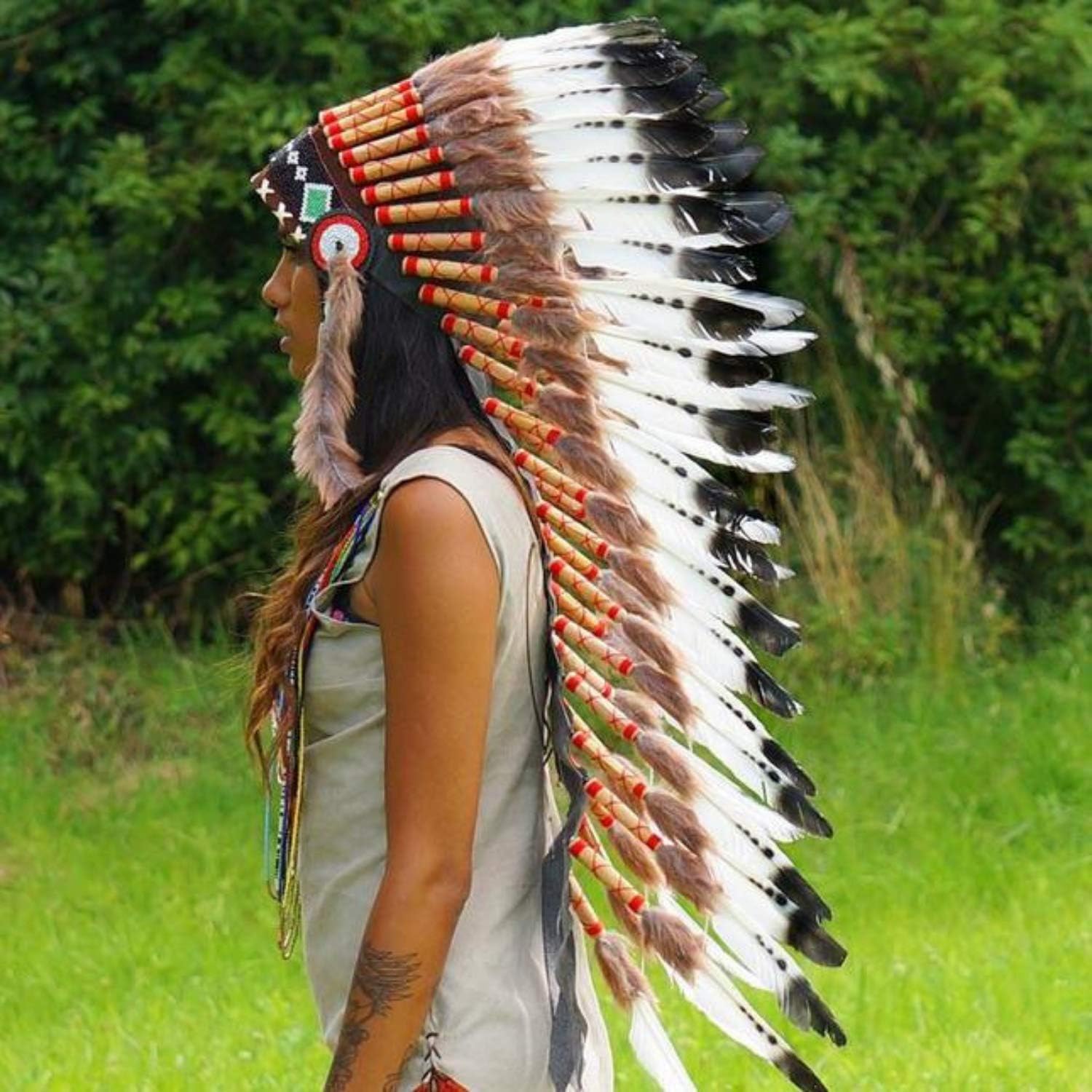 Novum Crafts Feather Headdress | Native American Indian Inspired | Choose Color