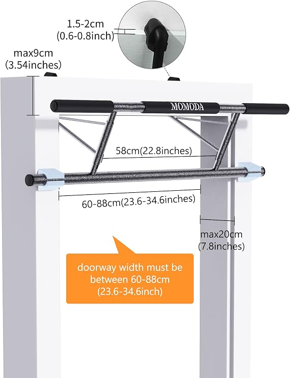 Pull Up Bar Doorway No Screw Heavy Duty Chin-Up Bar Door Frame for Home Gym