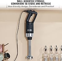 Vista 6 de VEVOR Batidora de inmersión comercial, 750 W 12 pulgadas, mezclador de mano resistente, mezclador de barra de cocina de velocidad variable con hoja