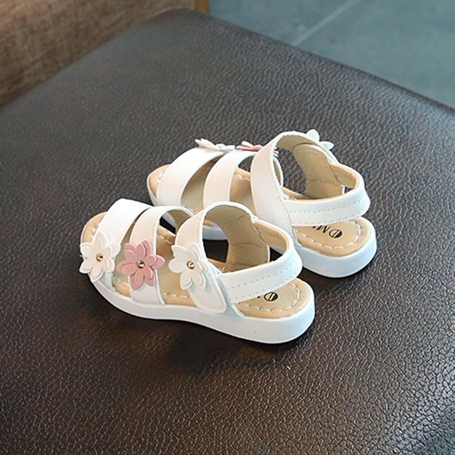 Girl 3D Floral Sandals 2026 Toddler Summer Shoes Adjustable Hook and Loop Soft Sole Outdoor Beach Kids Footwear Flat