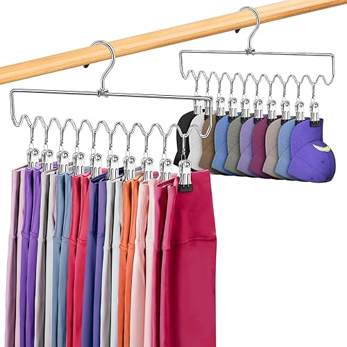 Closet Organizers and Storage,2 Pack Pants Hangers Space Saving,Dorm Room Essentials for College Students Girls Guys,Home Essentials Clothes Hanger