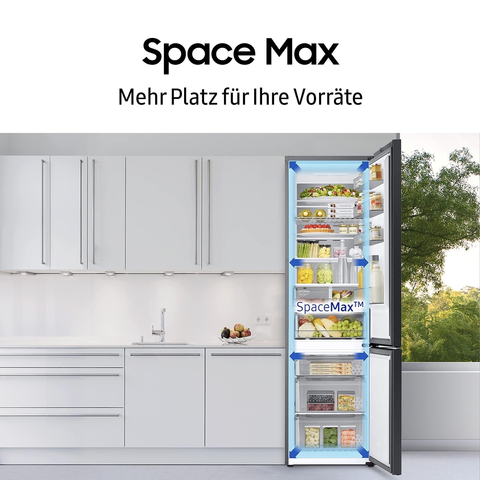 Samsung Kühl-Gefrier-Kombination RL38C602CB1/EG 203 cm 390 l Gesamtvolumen AI Energy Mode Premium Black Steel