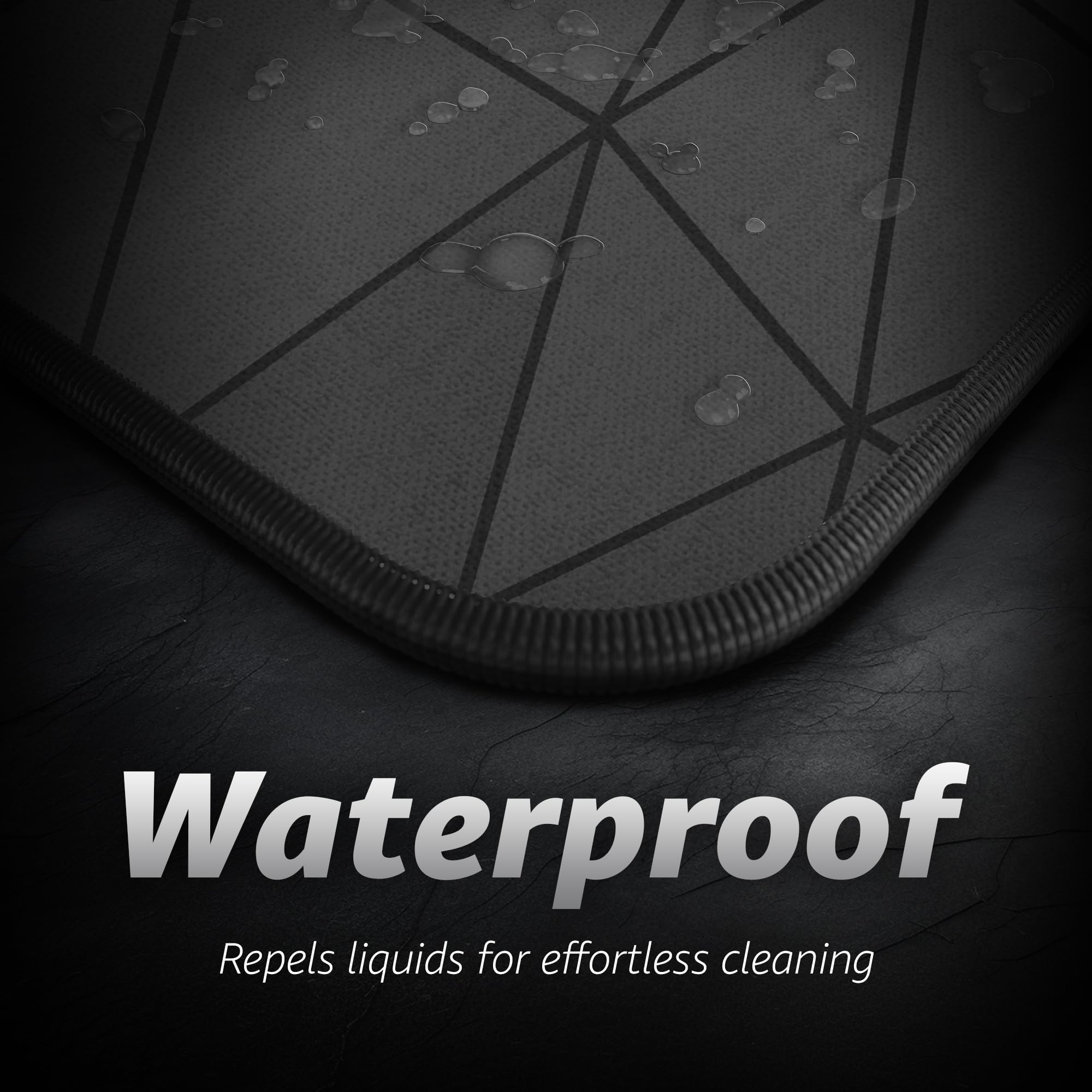 Hystar® Alfombrilla de Mouse extendida para Juegos | XXL 36 x 16 Pulgadas | 5 mm de Grosor, Superficie Impermeable, Tela de poliéster Suave y Base de Goma Natural | poliéster (Negro)