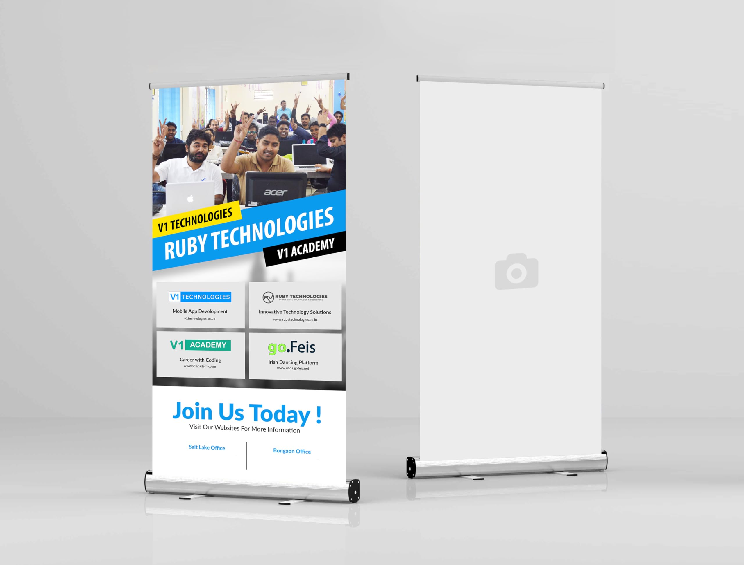 3 x 6 ft Corporate Rollup Standee Banner Advertisement for Display Trade Show Presentation (Stand Only - No Banner Included)