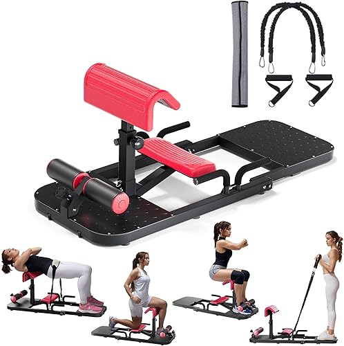 seanleecore Multi-Function Deep Sissy Squat Machine Home Gym Hip Thrust Machine Booty Sprout Home Workout Equipment for Women Men Blanco