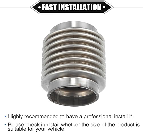 Miniatura 7 de Tubo flexible de escape de automóvil, 2.000x3.228 in, 2 x 3.23 pulgadas, tubos de conector flexible de escape, fuelle universal para automóvil,
