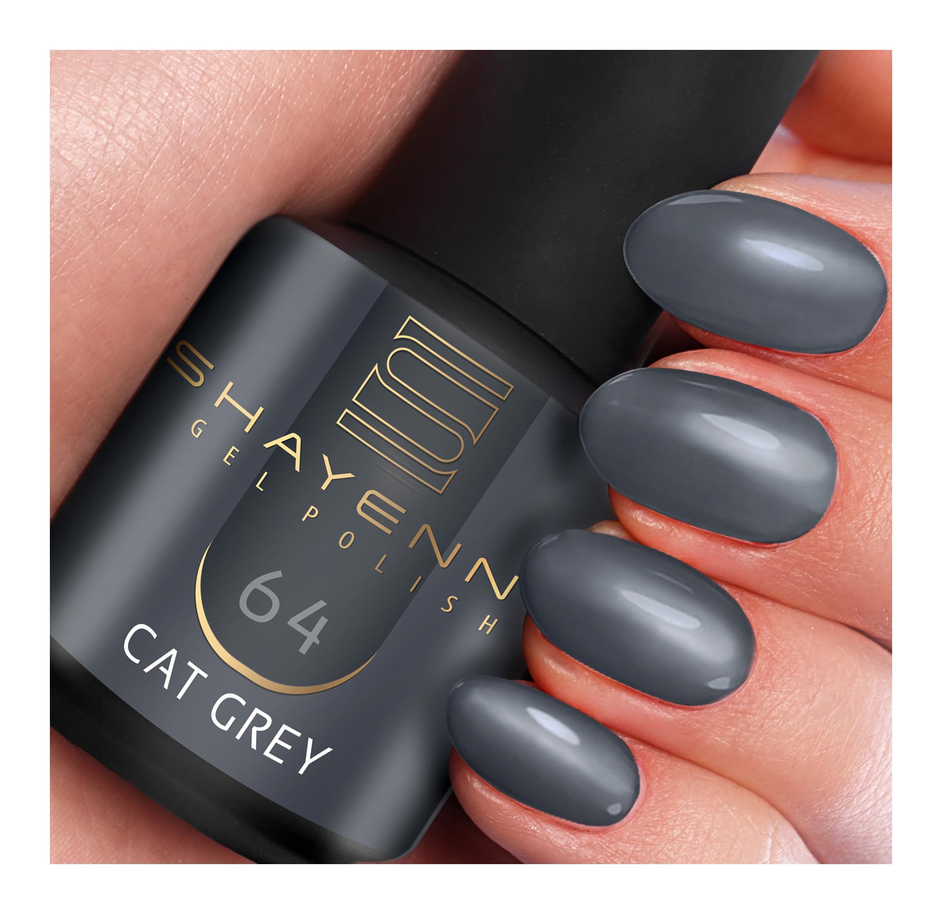 SHAYENNE UV Gel Nagellack Cat Grey – 15 Ml, Langanhaltend, Made In Germany