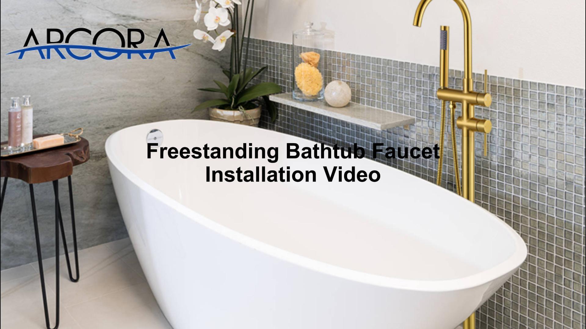 Rubinetto Vasca Da Bagno ARCORA - Montaggio A Pavimento Con Doccetta, Girevole 360°, Cromato - Foto 7