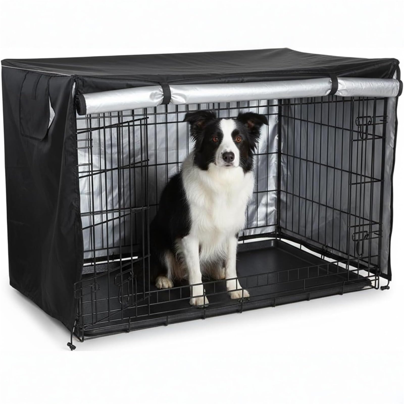 Housse de cage isolée pour chien avec pare-soleil respirant