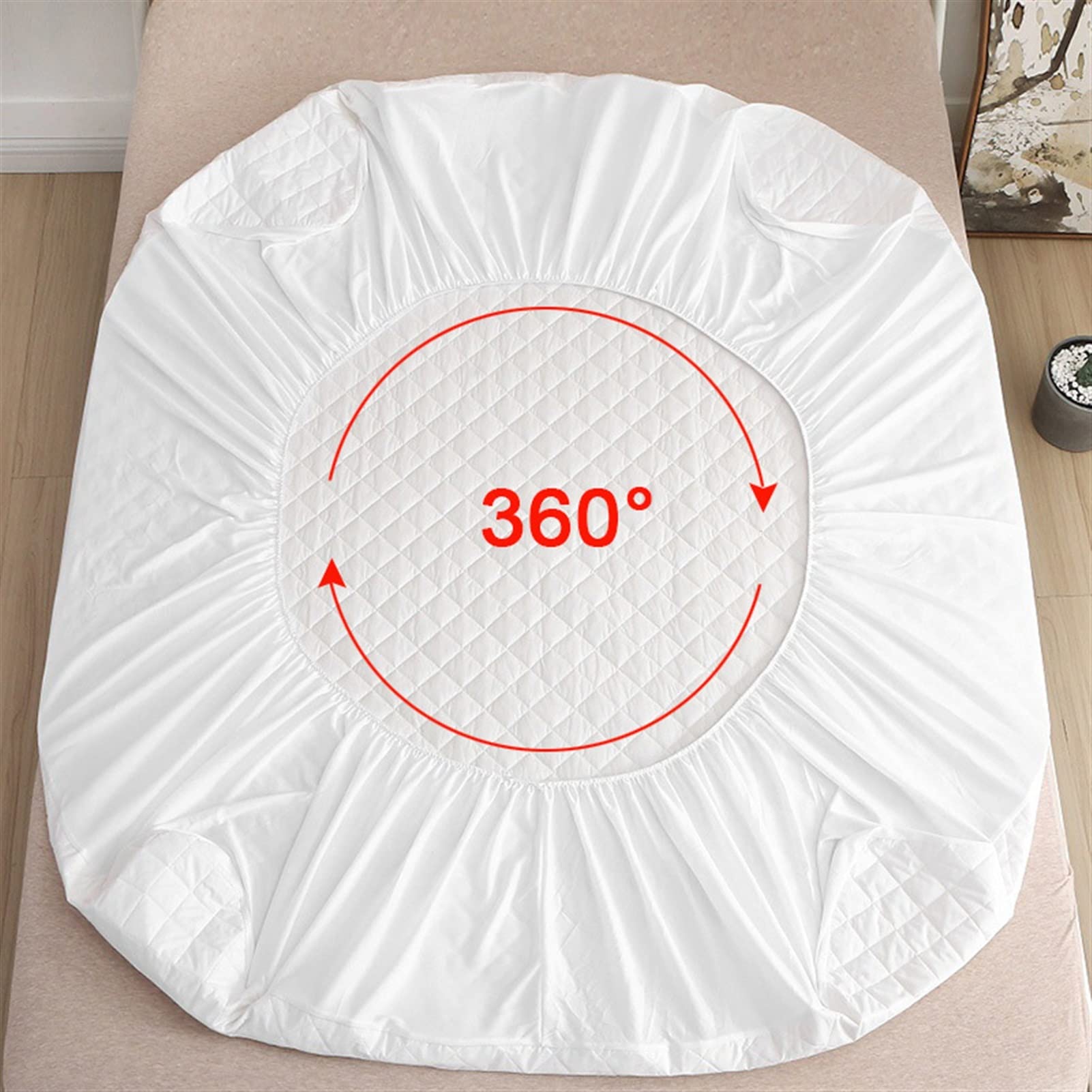 Bedspread on the łóżko pościel Wodoodporna ochraniacz materaca wyposażona w stałą pokrywę do materace grube miękkie podkładka pokrywka złoża poliestrowego (kolor: B, rozmiar: 160x200x30 cm)