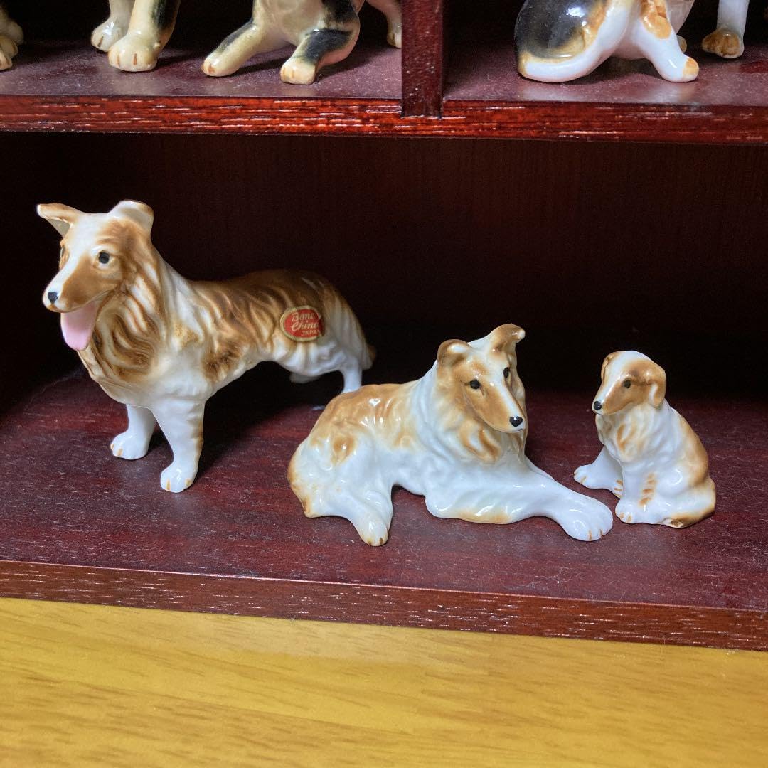 Amazon.co.jp: レトロ ボーンチャイナ 置物 陶器 ミニチュア イヌ 犬  