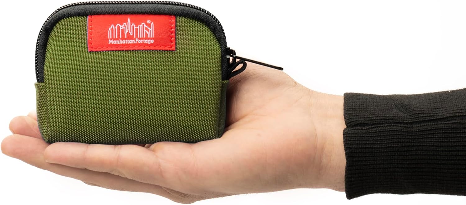 Manhattan Portage Coin Purse With Divider And Zipper Closure Credit Card Holder Cash Organizer Jewelry Pouch Fits Cards Money Change for Women and Men (Olive) - Image 6