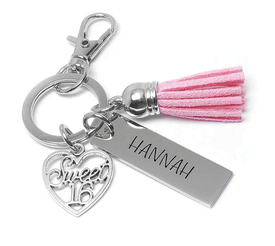 Sweet 16 Gift Personalized Key Chain Birthday Gift
