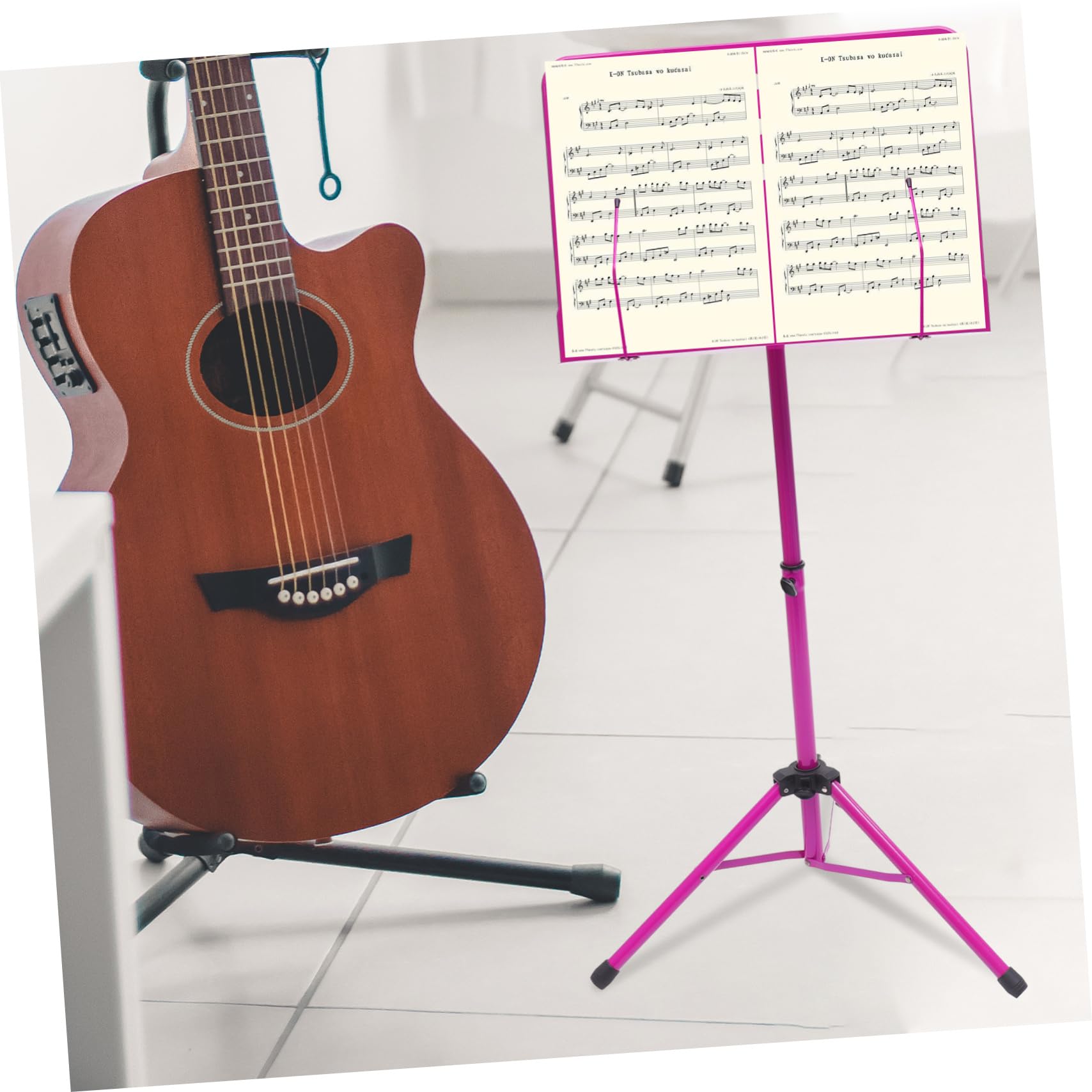 ifundom Supporto per Spartiti Musicali in Lega di Alluminio Pieghevole E Telescopico per Chitarra Violino E Sassofono. Supporto per Spartiti Musicali.