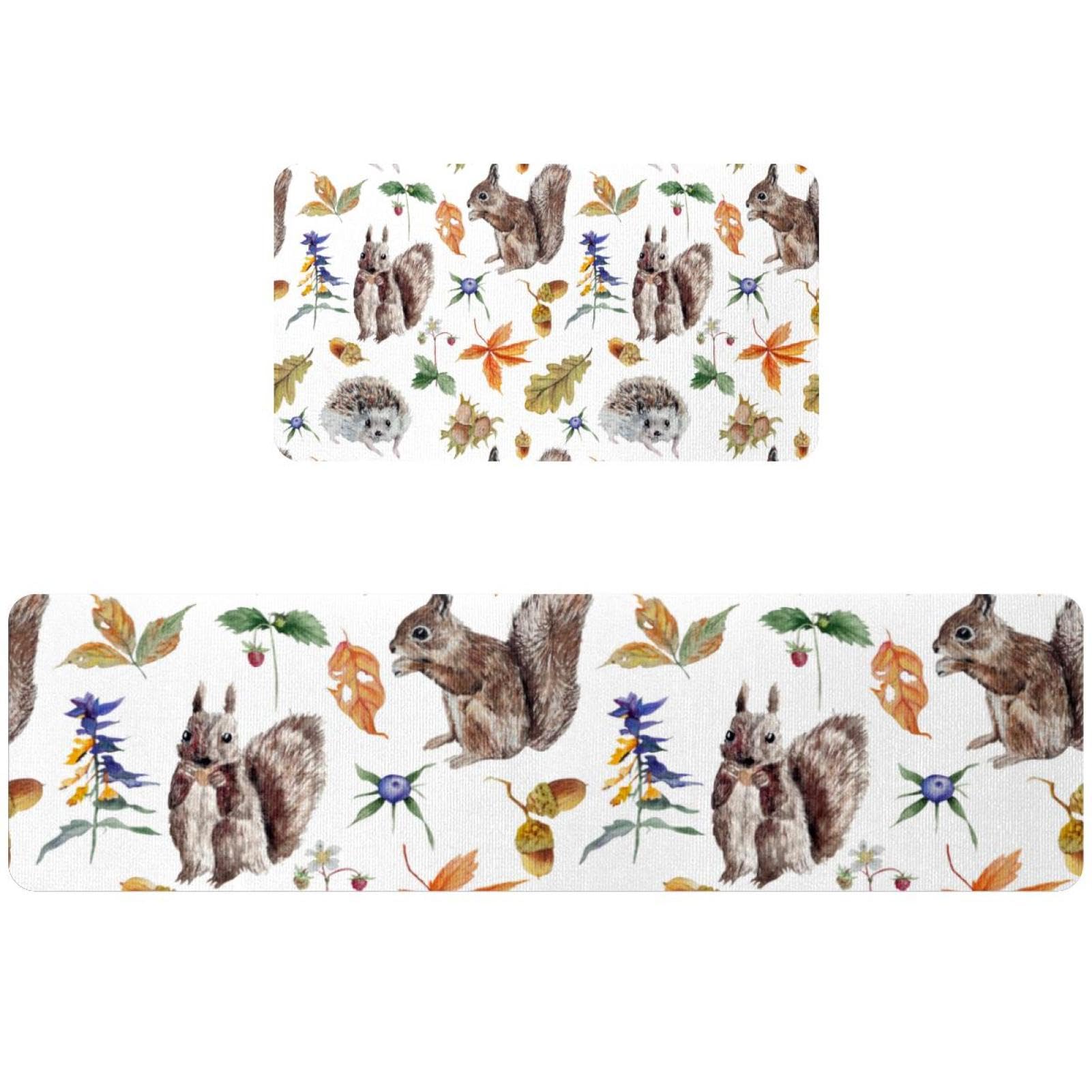 Evita resbalones con alfombrillas de cocina absorbentes y lavables de animales del bosque