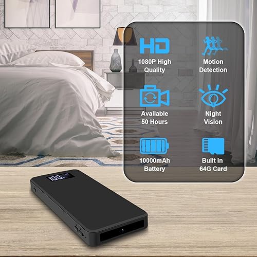 Miniatura 2 de Cámara de seguridad para el hogar de 64 GB, cámara de vigilancia 1080P, cámara interior con batería de 10000 mAh, visión nocturna, detección de