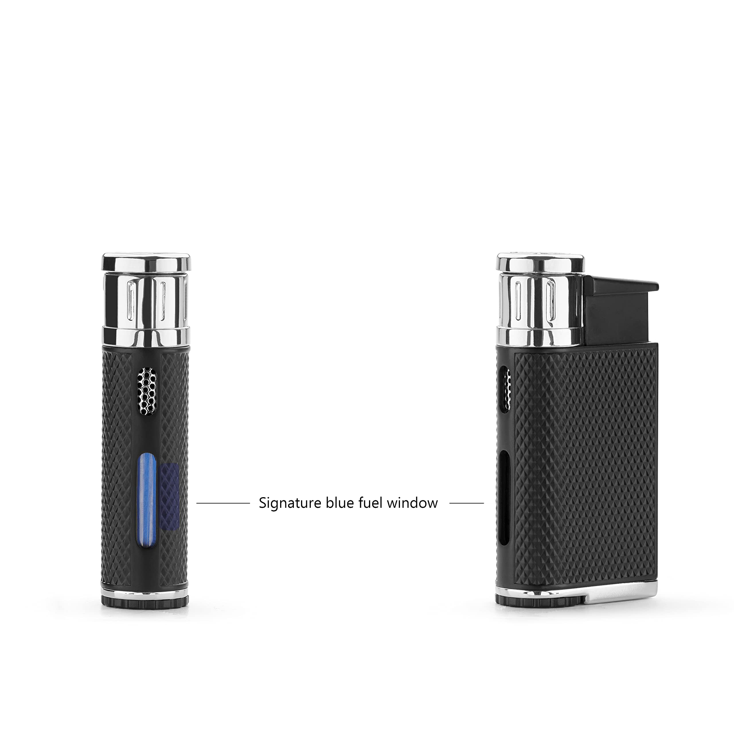 Colibri Evo Stormaansteker met Jet Flame - Sigaren- en sigarettenaansteker - Windbestendig - Navulbaar met Butaan Aanstekergas, Geen Gas Inbegrepen - Elegante geschenkdoos - Twee jaar garantie